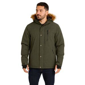 Ripzone Men’s Winter Jacket Parka Large Green Faux Fur Hood NEW
